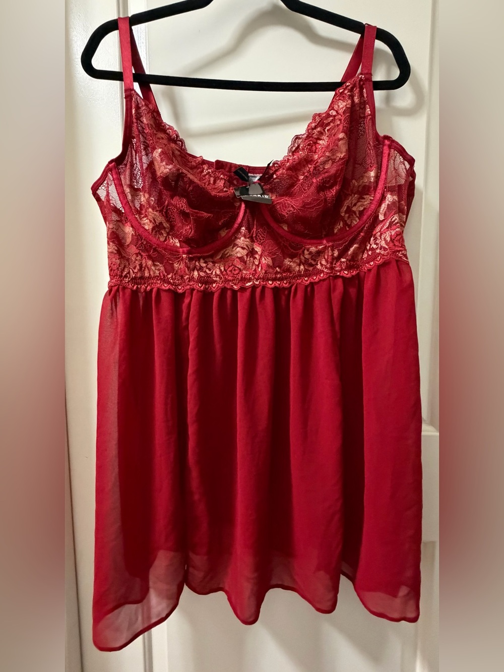 NWT Torrid 3X Red Lace Babydoll Lingerie Chemise